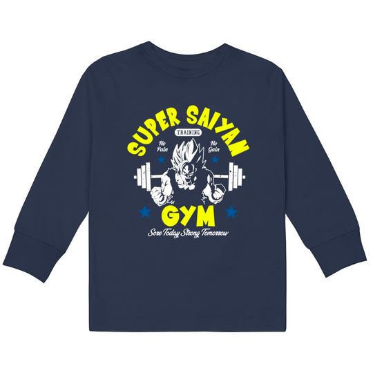 Discover Super Saiyan Gym - Gym -  Kids Long Sleeve T-Shirts