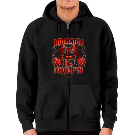 Discover Dungeons and Deadlifts - Dungeons And Dragons - Zip Hoodies