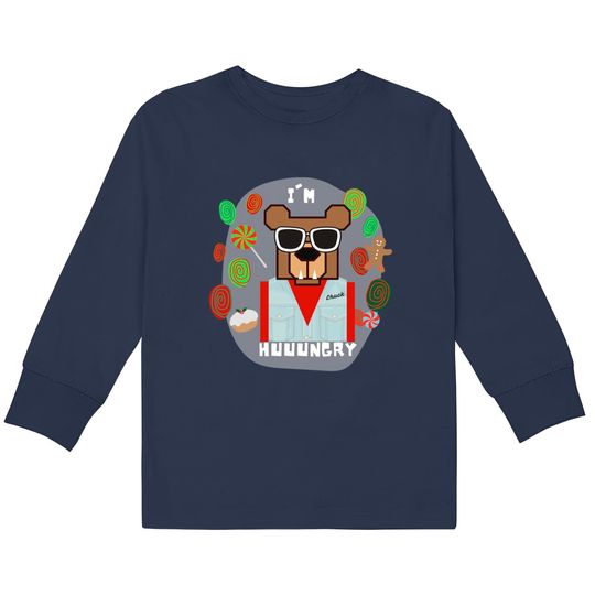 Discover Chuck is Hungry - Emmett Otter -  Kids Long Sleeve T-Shirts