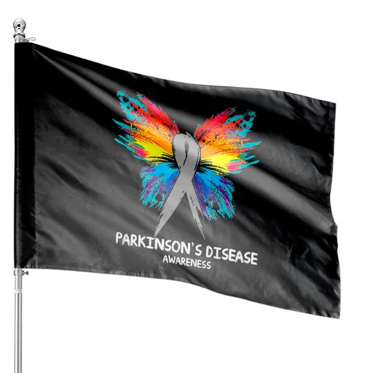 Discover PARKINSON'S DISEASE Awareness butterfly Ribbon - Parkinsons Disease - House Flags