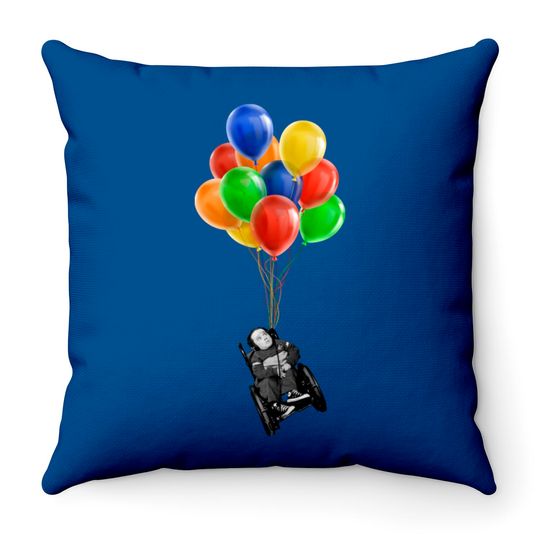 Discover Eric the Actor Flying with Balloons - Howard Stern - Throw Pillows