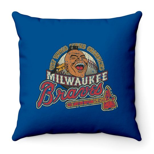Discover Milwaukee Braves World Champions 1957 - Baseball - Throw Pillows