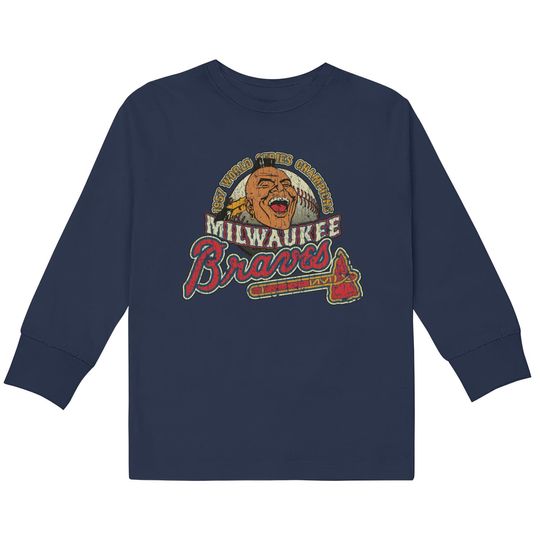 Discover Milwaukee Braves World Champions 1957 - Baseball -  Kids Long Sleeve T-Shirts