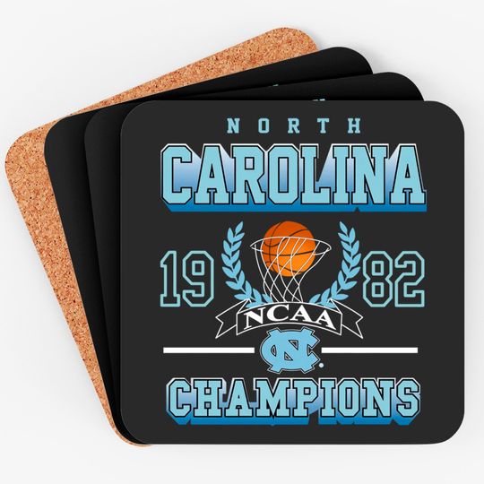 Discover Vintage UNC Collegiate 82 Champions Coasters, University Of Basketball