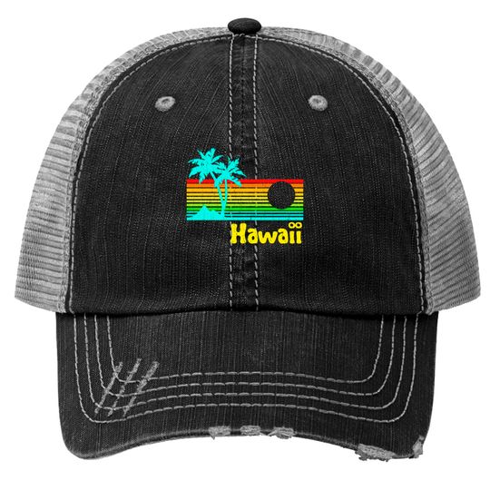 Discover '80s Retro Vintage Hawaii (distressed look) - Hawaii - Trucker Hats