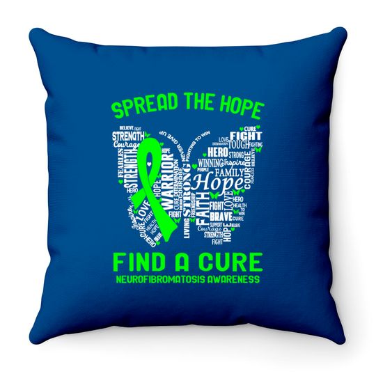 Discover Spread The Hope Find A Cure Neurofibromatosis Awareness Throw Pillows