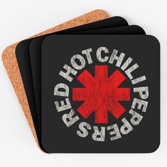 Discover Red Hot Chili Peppers Distressed Logo Rock Coaster Coasters