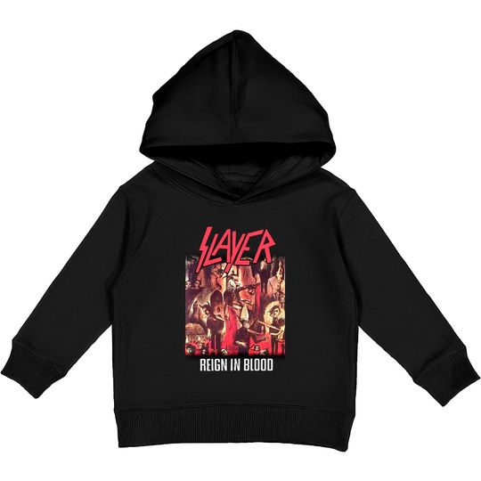 Discover Slayer Reign In Blood Thrash Metal  Tee Kids Pullover Hoodies