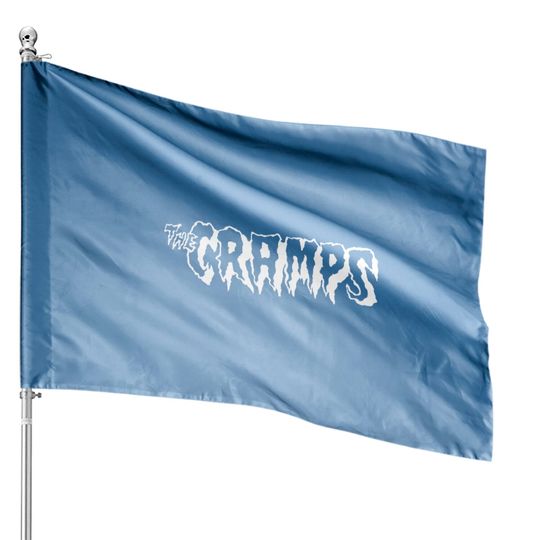 Discover The Cramps Unisex House Flags: Logo - White (Red)