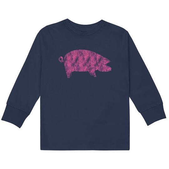 Discover Pink Floyd Animals Pig AWBDG Blue Tee  Kids Long Sleeve T-Shirts