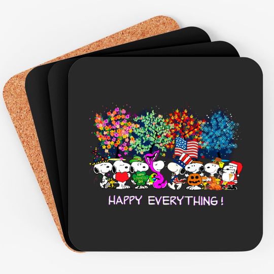 Discover Happy Everything Snoopy Charlie Coasters