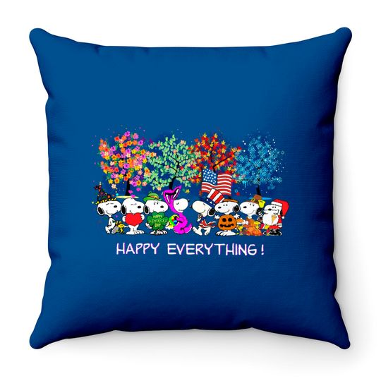 Discover Happy Everything Snoopy Charlie Throw Pillows