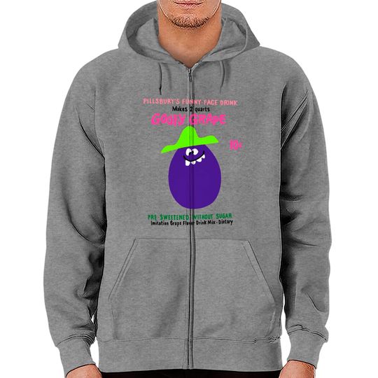 Discover Funny Face Drink Mix "Goofy Grape" - Kool Aid - Zip Hoodies