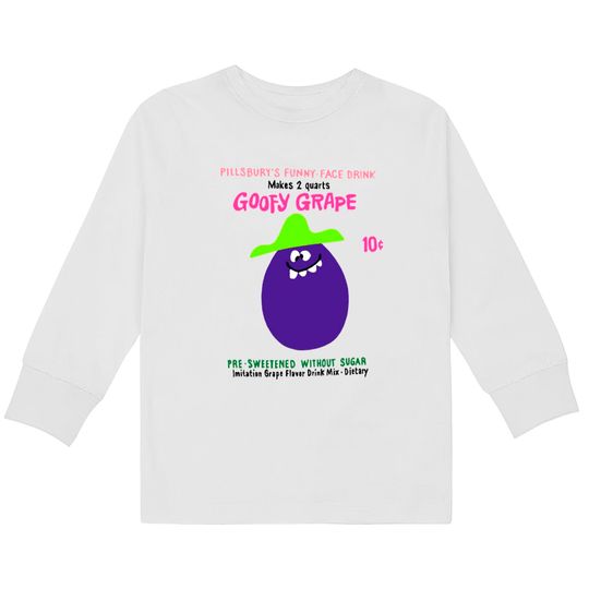 Discover Funny Face Drink Mix "Goofy Grape" - Kool Aid -  Kids Long Sleeve T-Shirts