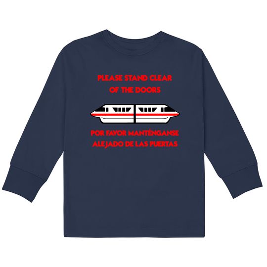 Discover Monorail Warning: Red - Disney -  Kids Long Sleeve T-Shirts
