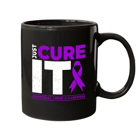 Discover Emotional Abuse Awareness Just Cure It Because In This Family We Fight Together - Emotional Abuse Awareness - Mugs