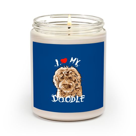 Discover Cute I Love My Goldendoodle Gift Golden Doodle Print - Goldendoodle - Scented Candles
