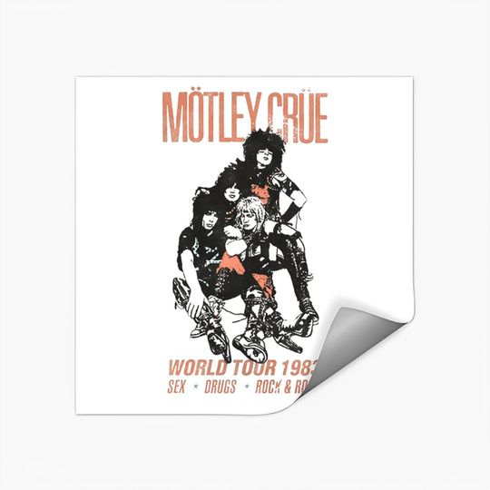 Discover Motley Crue World Tour 1983 Rock Sticker Stickers