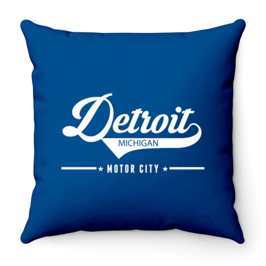 Discover Detroit Michigan Motor City Throw Pillows