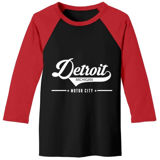 Discover Detroit Michigan Motor City Baseball Tees