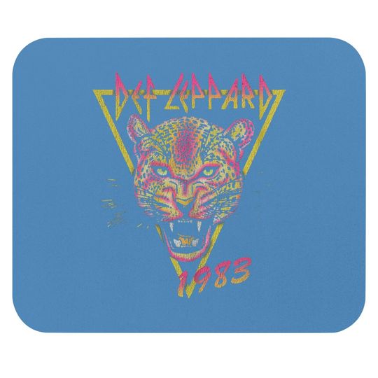 Discover DEF LEPPARD  Neon Cat Rolled Mouse Pads