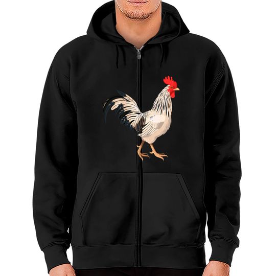 Discover Realistic rooster Zip Hoodies