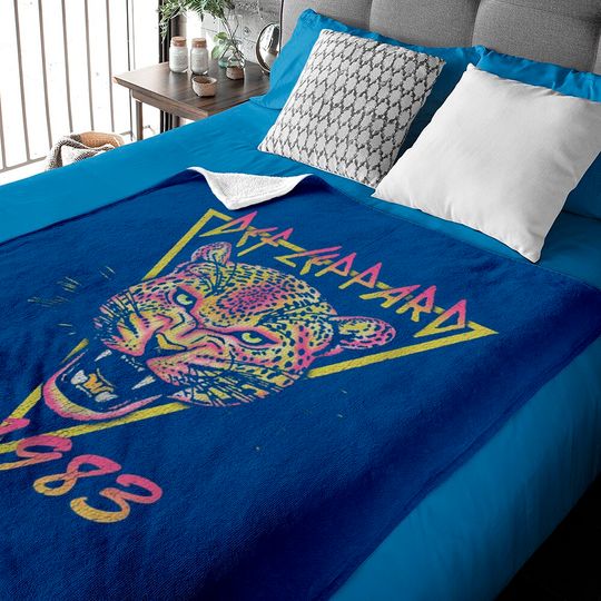 Discover DEF LEPPARD  Neon Cat Rolled Baby Blankets