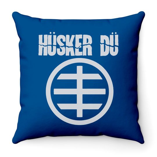 Discover Blue Husker Du Circle Logo 1 Throw Pillow Throw Pillows