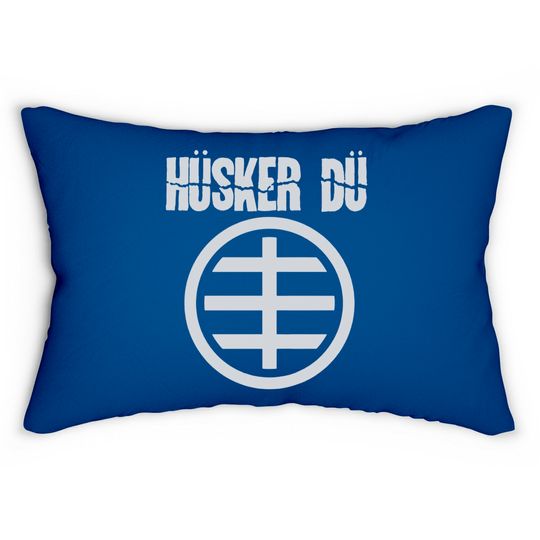 Discover Blue Husker Du Circle Logo 1 Lumbar Pillow Lumbar Pillows