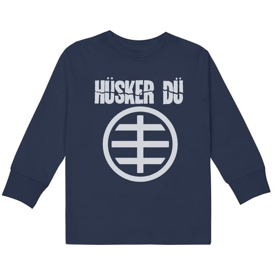 Discover Blue Husker Du Circle Logo 1 Tee  Kids Long Sleeve T-Shirts