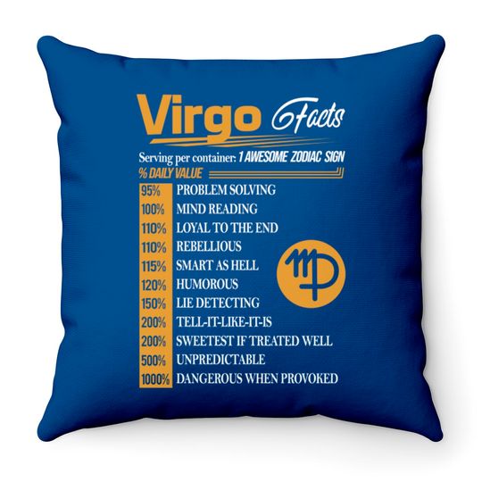 Discover VIRGO FACTS - Virgo Facts - Throw Pillows