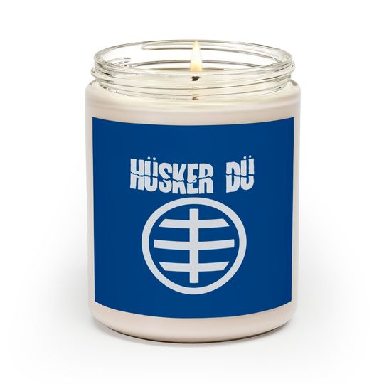 Discover Blue Husker Du Circle Logo 1 Scented Candle Scented Candles