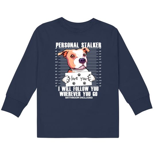 Discover Stalker Pitbull Dog Cartoon - Pitbull -  Kids Long Sleeve T-Shirts