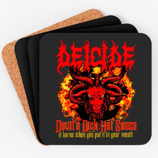 Discover The Devils D*ck Hot Sauce - Metal Bands - Coasters
