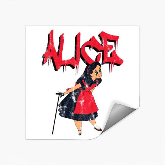 Discover Alice In Wonderland Vs Alice Cooper - Alice Cooper - Stickers