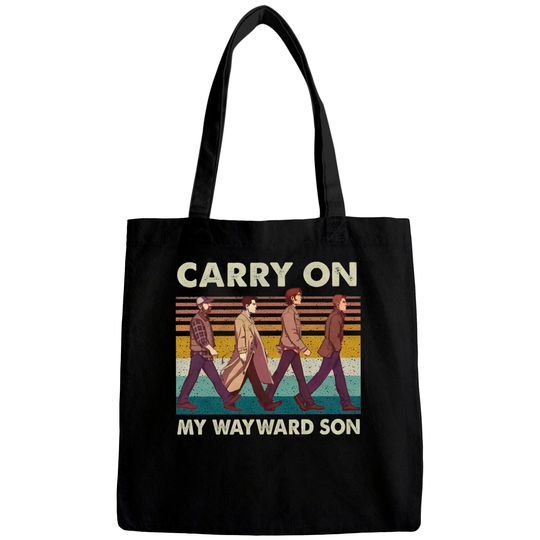 Discover Supernatural Carry On My Wayward Son Abbey Road Vintage Bags
