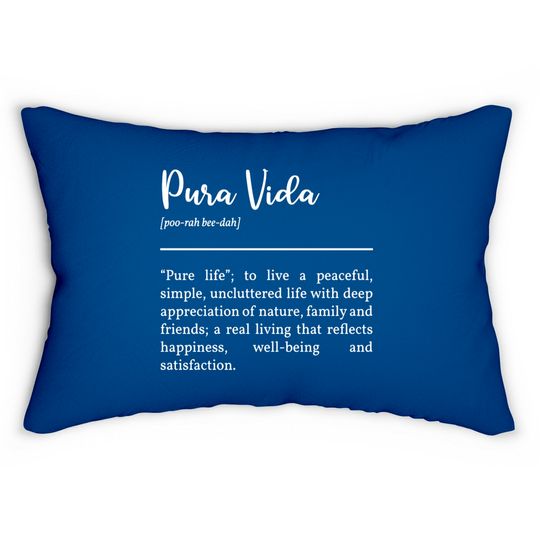Discover Pura Vida Definition In White - Pura Vida - Lumbar Pillows