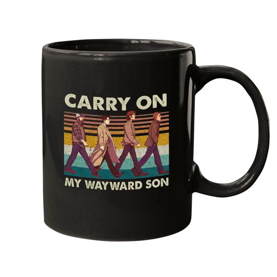 Discover Supernatural Carry On My Wayward Son Abbey Road Vintage Mugs