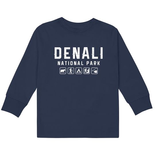 Discover Denali National Park, Alaska - National Park -  Kids Long Sleeve T-Shirts