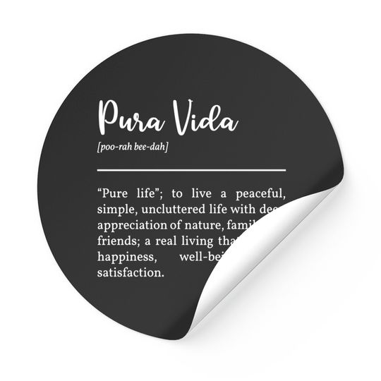 Discover Pura Vida Definition In White - Pura Vida - Stickers