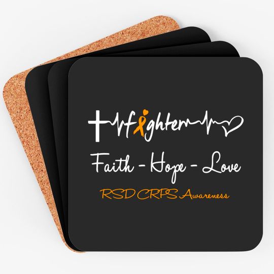 Discover RSD CRPS Fighter Faith Hope Love Support RSD CRPS Awareness Warrior Gifts - Rsd Crps Awareness - Coasters