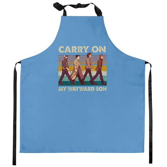Discover Supernatural Carry On My Wayward Son Abbey Road Vintage Kitchen Aprons