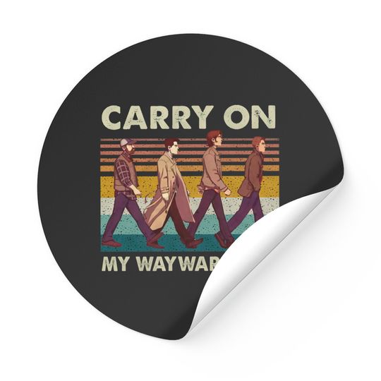 Discover Supernatural Carry On My Wayward Son Abbey Road Vintage Stickers
