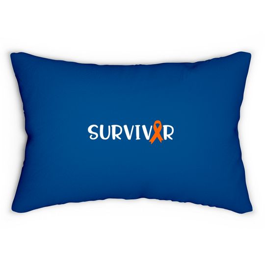 Discover Survivor, Leukemia Cancer Awareness Lumbar Pillows, Leukemia Awareness, Personalization, Orange Ribbon Lumbar Pillows, Stronger Than Cancer,