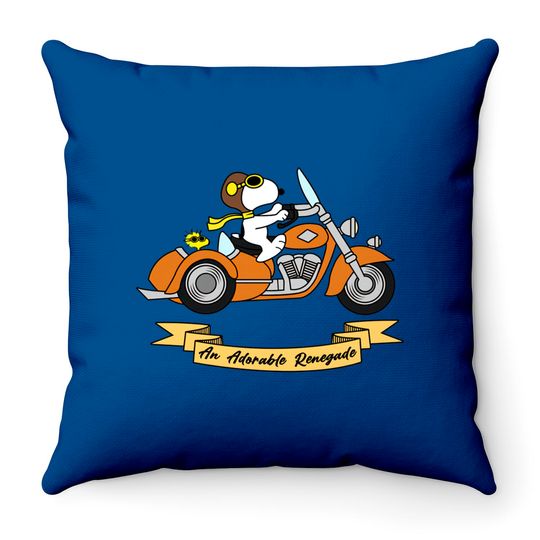Discover Snoopy Motorcycle - Snoopy - Throw Pillows