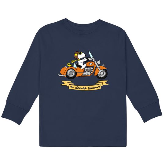 Discover Snoopy Motorcycle - Snoopy -  Kids Long Sleeve T-Shirts