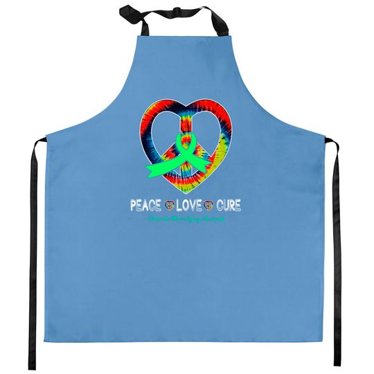 Discover Peace Love Cure Traumatic Brain Injury Awareness Ribbon Gift - Support Traumatic Brain Injury Survivor - Kitchen Aprons