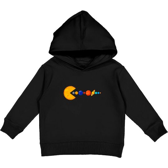 Discover Pacman Eating Planets - Pacman - Kids Pullover Hoodies