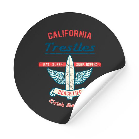 Discover California Trestles surfboard - California Trestles Beach Surfboard - Stickers