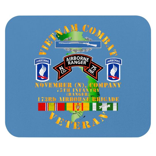 Discover Vietnam Combat Vet - N Co 75th Infantry (Ranger) - 173rd Airborne Bde SSI - Vietnam Combat Vet N Co 75th Infantry - Mouse Pads
